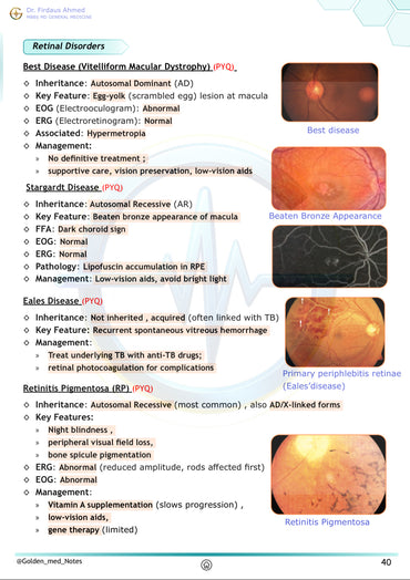 Ophthalmology Golden Med Notes Edition 3.0