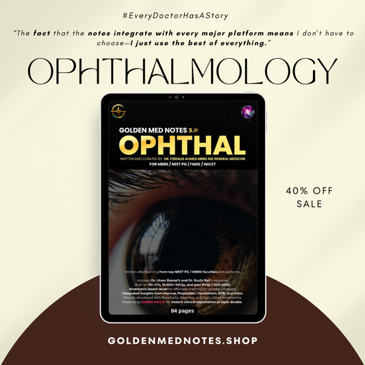 Ophthalmology Golden Med Notes Edition 3.0