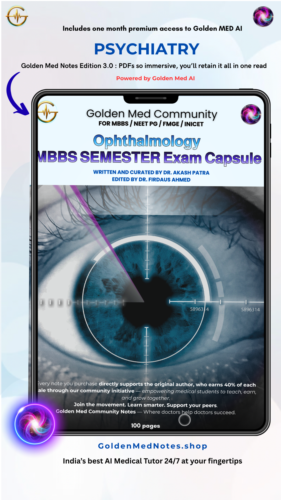 Ophthalmology SEMESTER EXAM CAPSULE | Golden Med Community Notes