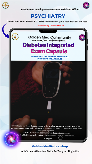 Diabetes Integrated Exam Capsule | Golden Med Community Notes - GOLDEN MED NOTES