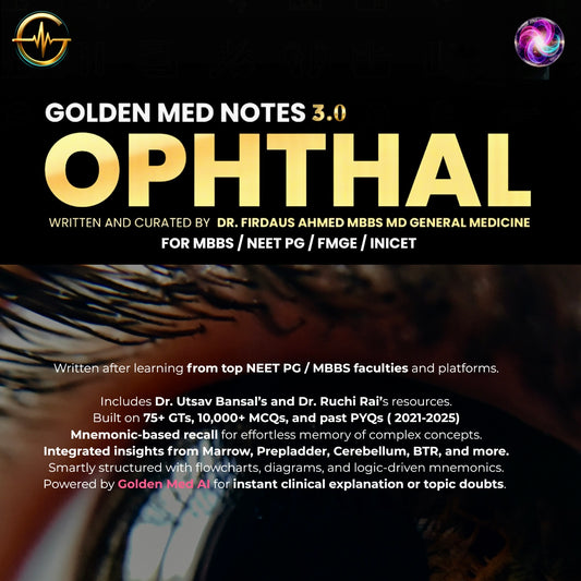 Ophthalmology Golden Med Notes Edition 3.0