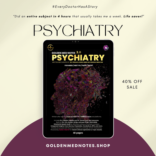 FINAL YEAR MBBS SHORT/MINOR SUBJECTS NOTES - GOLDEN MED NOTES