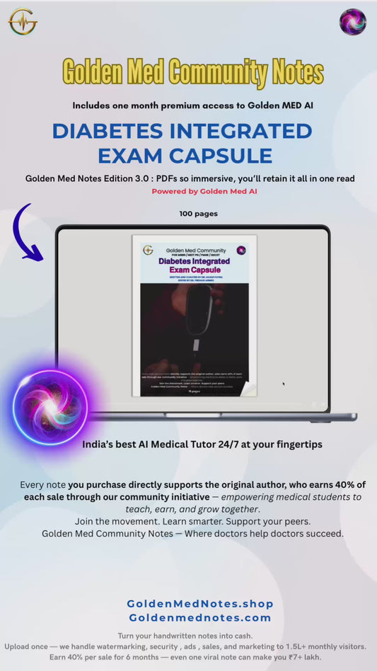 Diabetes Integrated Exam Capsule | Golden Med Community Notes