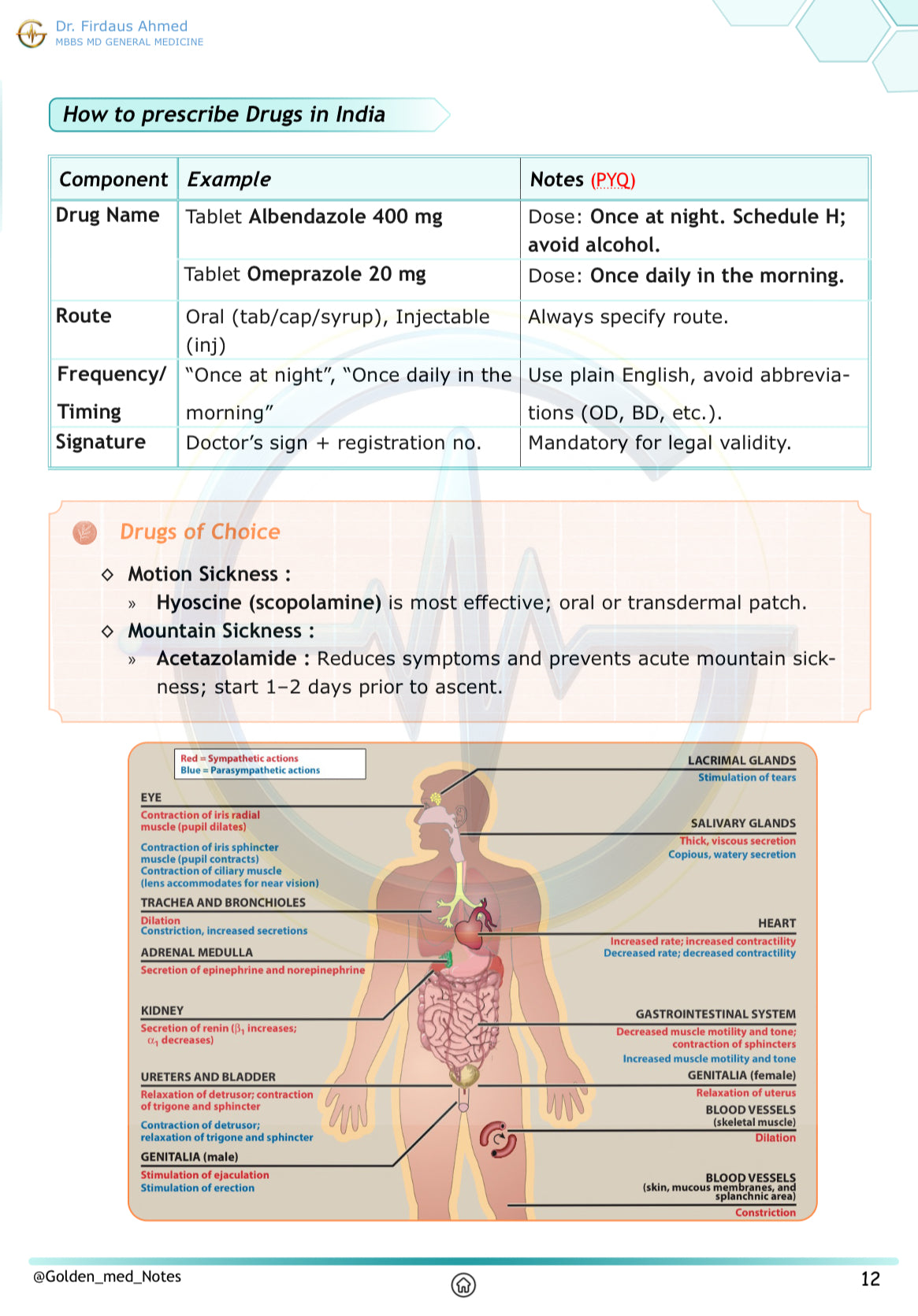 Pharmacology Golden Med Notes Edition 3.0