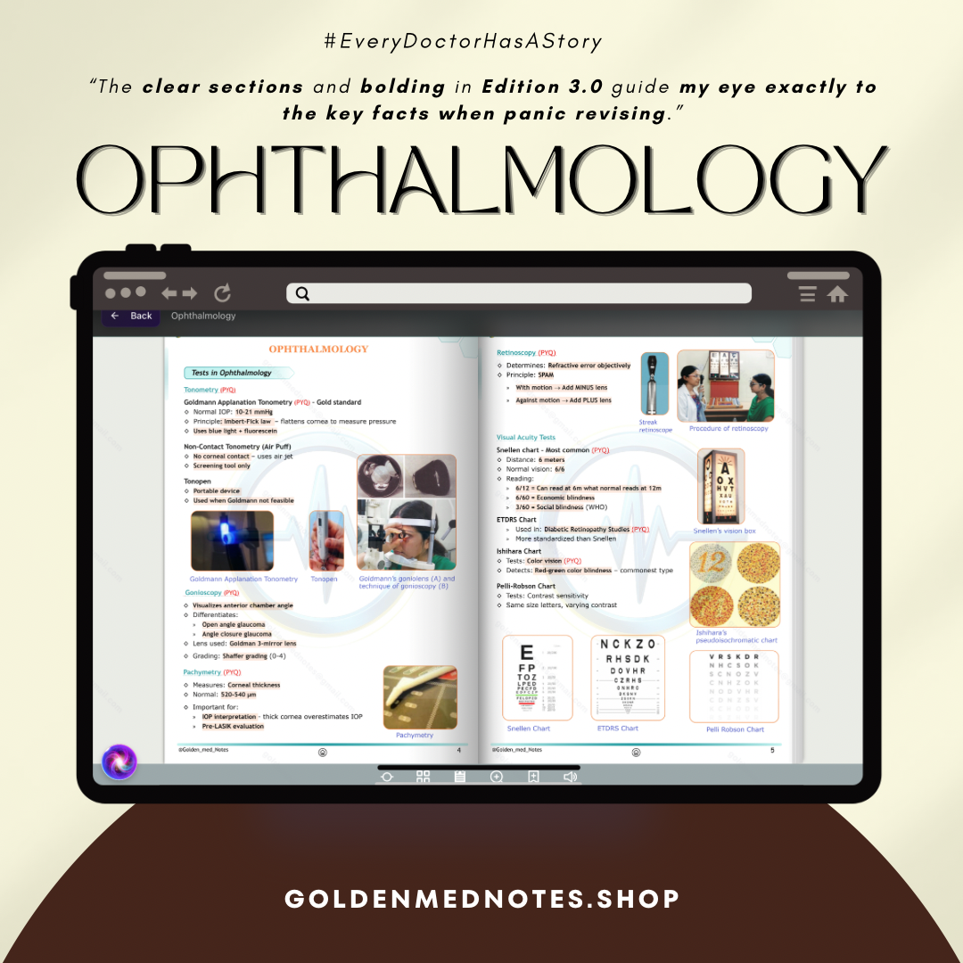Ophthalmology Golden Med Notes Edition 3.0
