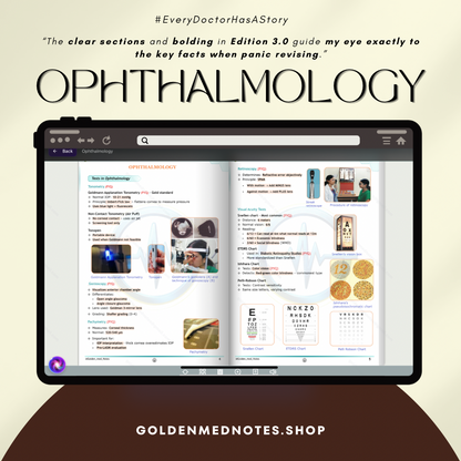 Ophthalmology Golden Med Notes Edition 3.0
