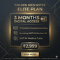 Golden Med AI Elite Plan 3.0 (19 subjects + DECODING NEET PG 3.0+ Golden Med AI MCQs & Tests)
