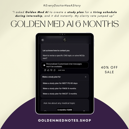 Golden Med AI 6 - Monthly Subscription – ₹3499 / 6 months - GOLDEN MED NOTES