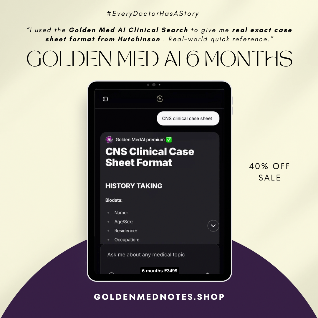Golden Med AI 6 - Monthly Subscription – ₹3499 / 6 months - GOLDEN MED NOTES