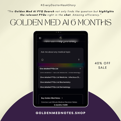 Golden Med AI 6 - Monthly Subscription – ₹3499 / 6 months - GOLDEN MED NOTES