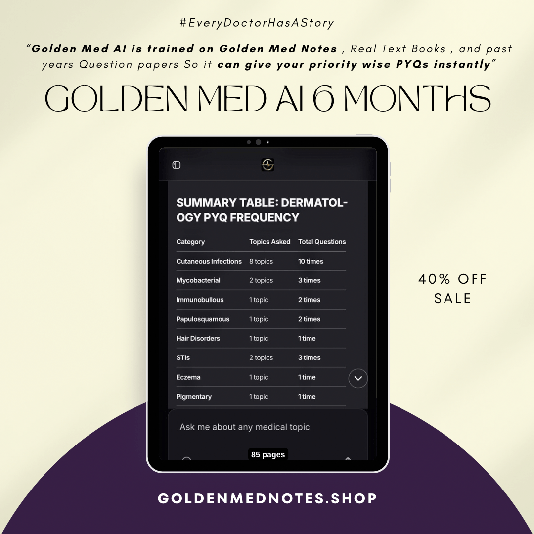 Golden Med AI 6 - Monthly Subscription – ₹3499 / 6 months - GOLDEN MED NOTES