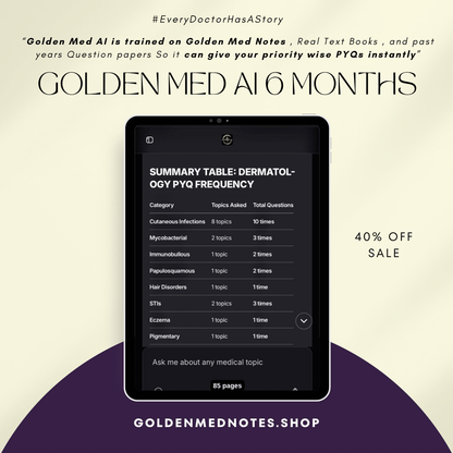 Golden Med AI 6 - Monthly Subscription – ₹3499 / 6 months - GOLDEN MED NOTES