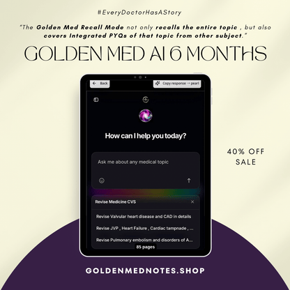 Golden Med AI 6 - Monthly Subscription – ₹3499 / 6 months - GOLDEN MED NOTES
