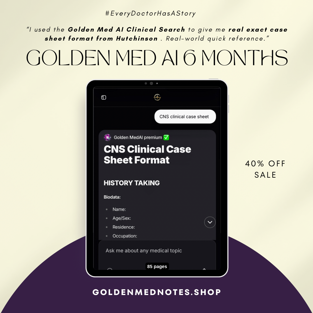 Golden Med AI 6 - Monthly Subscription – ₹3499 / 6 months - GOLDEN MED NOTES