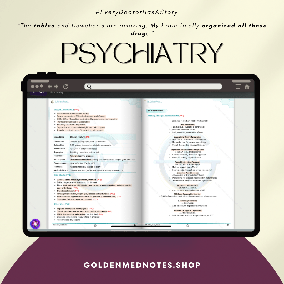 Psychiatry Golden Med Notes Edition 3.0 - GOLDEN MED NOTES